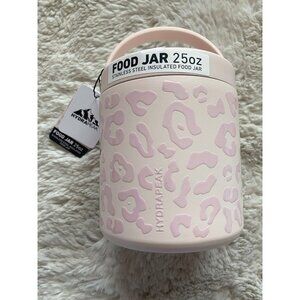 HYDRAPEAK Whisper Pink Leopard 25 Oz Food Jar Insulated Stainless Steel NEW